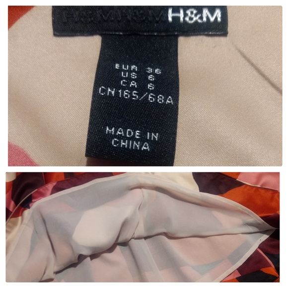 H&M Pleated Full Skater Skirt w/ Pockets Geometric - Picture 6 of 8